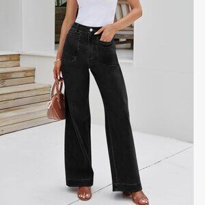 NWT Cicy Bell Womens Wide Leg Jeans High Waisted Stretchy Baggy Loose Denim